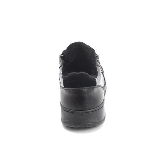 Italian Richmond 7582 Black Leather Suede Fur Lace-Up Zip-Up Sneaker Boot main image 6